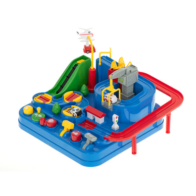 Circuit interactiv cu obstacole, parcare si vehicule de politie, ambulanta, pompieri, 34x30 cm